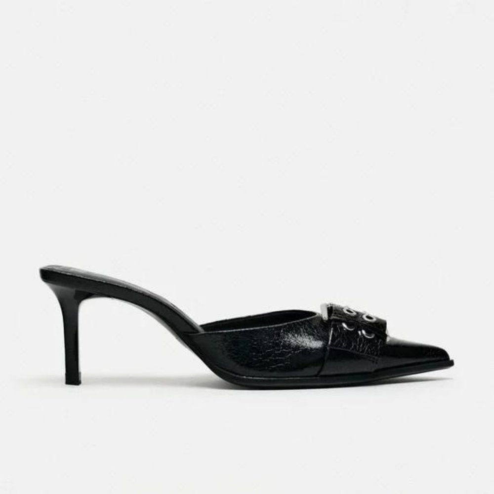 ZARA BUCKLED HEELED MULES - Picture 4 of 6